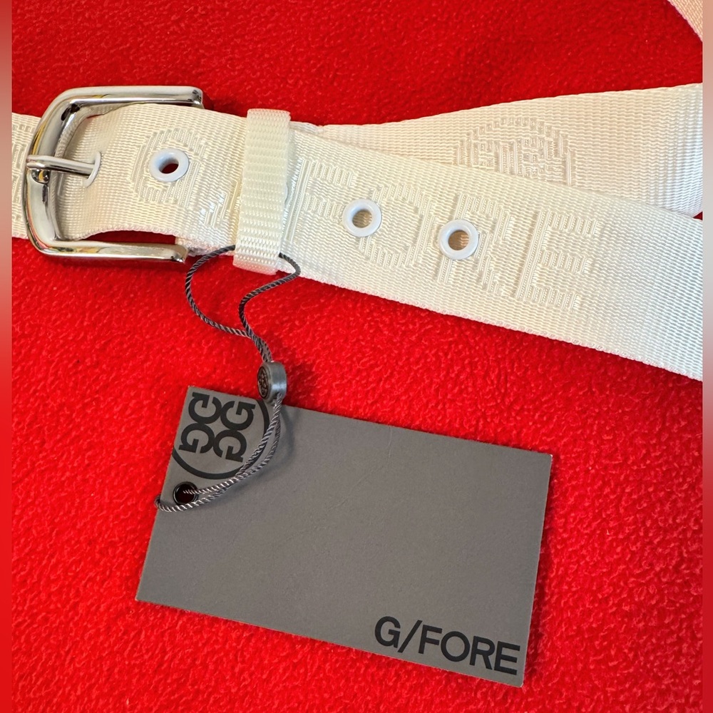 G/FORE Men’s Women’s Webbed Circle Logo Belt White Size (38) New with tag